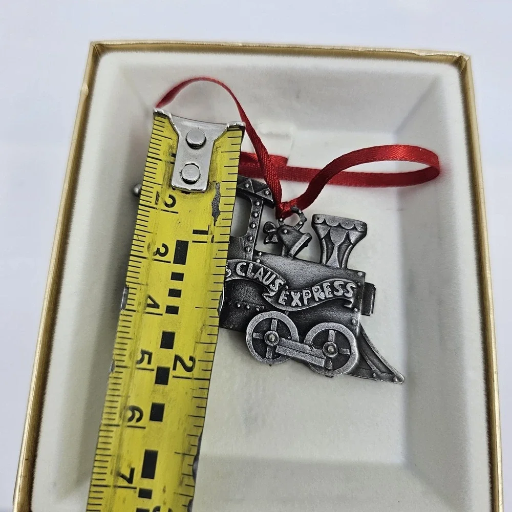 VTG CHRISTMAS WALLACE SILVERSMITH‎ PEWTER SANTA CLAUS EXPRESS TRAIN ORNAMENT